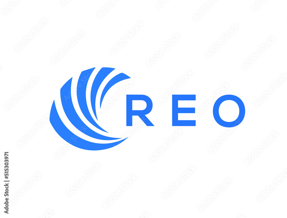 REO Flat accounting logo design on white background. REO creative initials Growth graph letter logo concept. REO business finance logo design.

