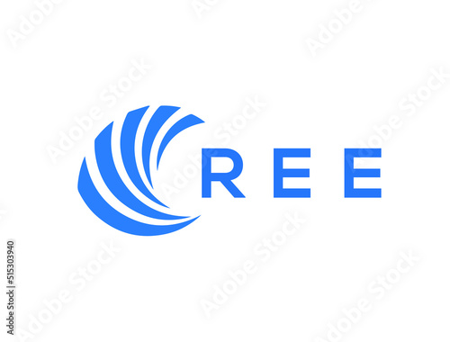REE Flat accounting logo design on white background. REE creative initials Growth graph letter logo concept. REE business finance logo design.
 photo