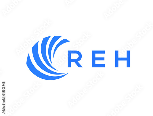 REH Flat accounting logo design on white background. REH creative initials Growth graph letter logo concept. REH business finance logo design.
 photo