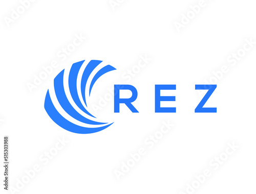 REZ Flat accounting logo design on white background. REZ creative initials Growth graph letter logo concept. REZ business finance logo design.
 photo