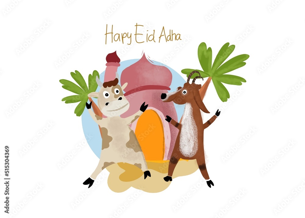 Naklejka premium Happy eid Adha