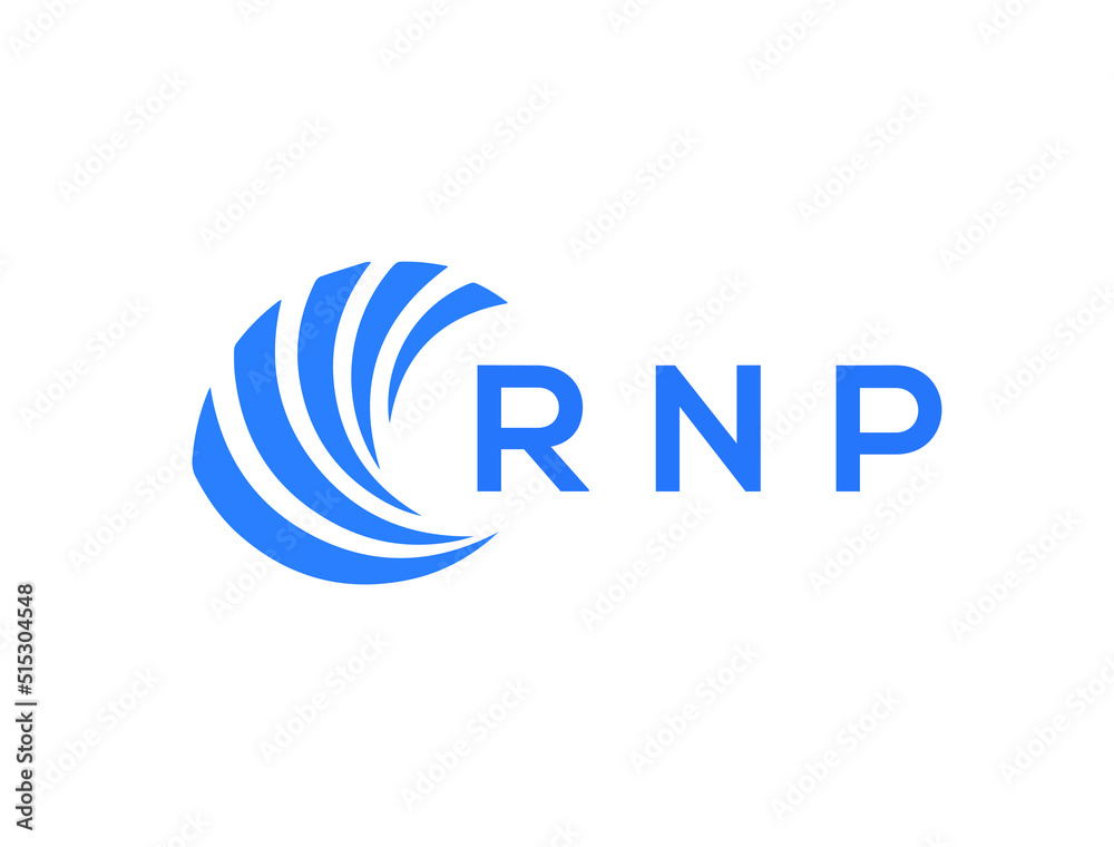 RNP Flat accounting logo design on white background. RNP creative initials Growth graph letter logo concept. RNP business finance logo design.
