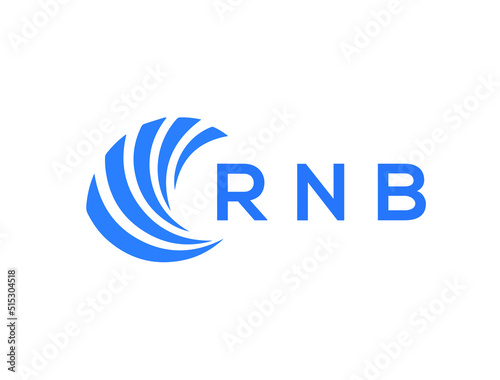 RNB Flat accounting logo design on white background. RNB creative initials Growth graph letter logo concept. RNB business finance logo design.
