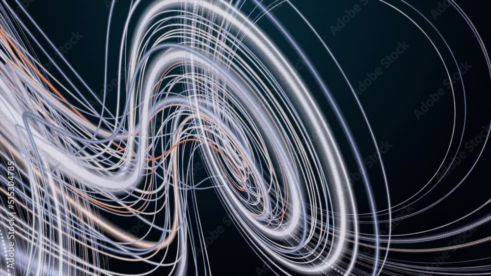Futuristic video animation with stripe wave object in slow motion, 4096x2304 loop 4K