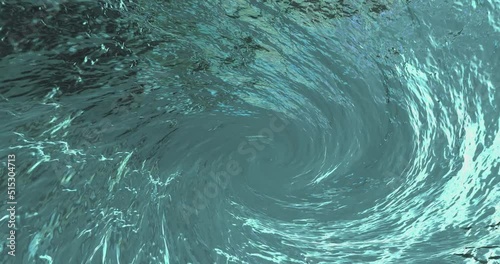 Rotating blue abstract swirl whirlpool, abstract background animation, seamless loop