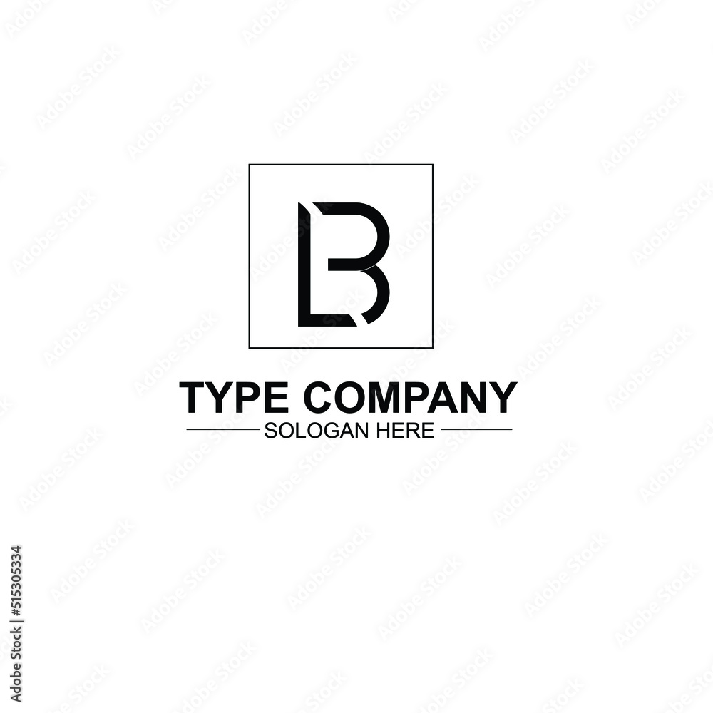 Letter LB minimalist logo design with white background