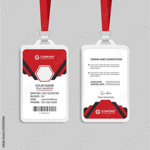 Modern and creative corporate company employee id card template