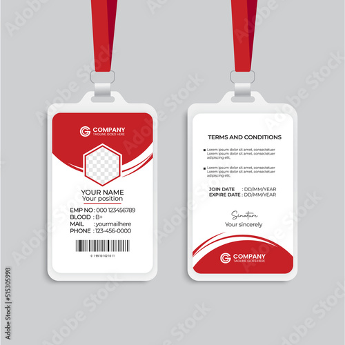 Modern and creative corporate company employee id card template