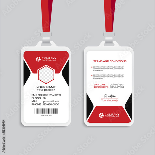 Modern and creative corporate company employee id card template