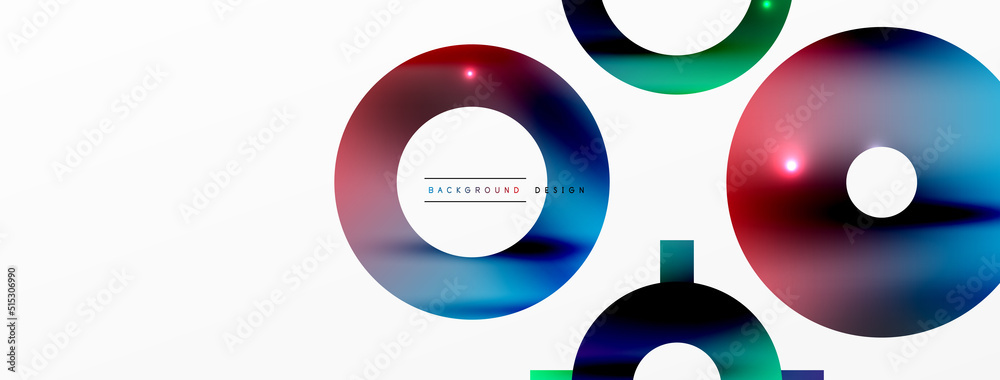 Minimal geometric abstract background. Shiny and glossy circle, line and round shapes design. Trendy techno business template for wallpaper, banner, background or landing Minimal geometric abstract background. Shiny and glossy circle, line and round shapes design. Trendy techno business template for wallpaper, banner, background or landing