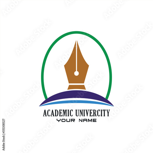 an academic or college logo that is easy to understand, can be used for color and black and white de