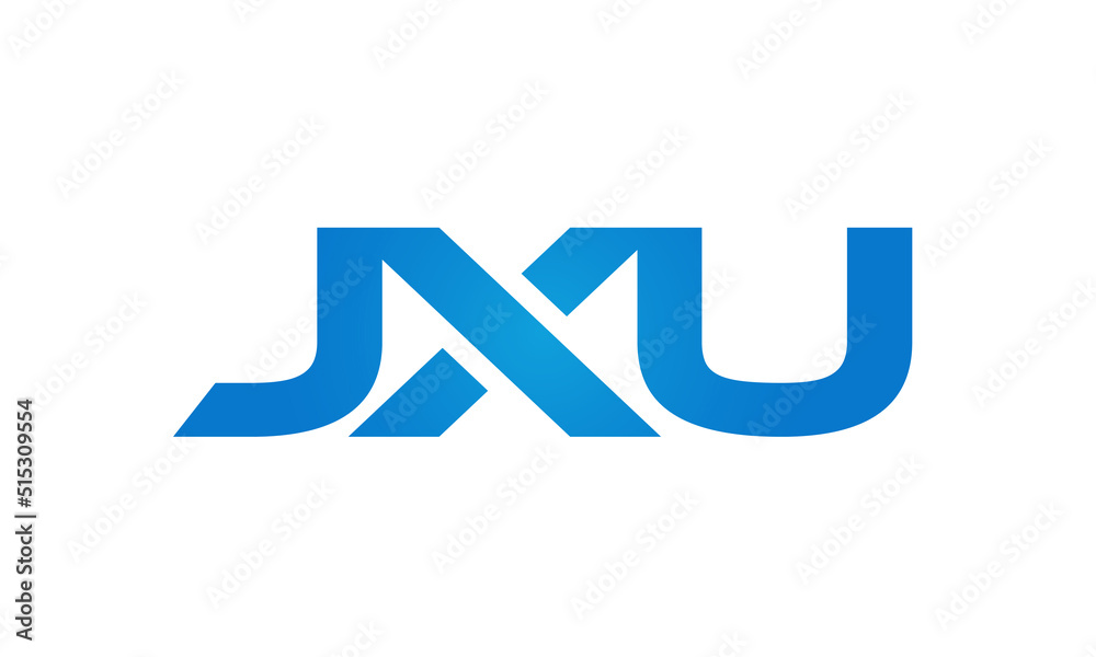 Connected JXU Letters logo Design Linked Chain logo Concept Connected JXU Letters logo Design Linked Chain logo Concept