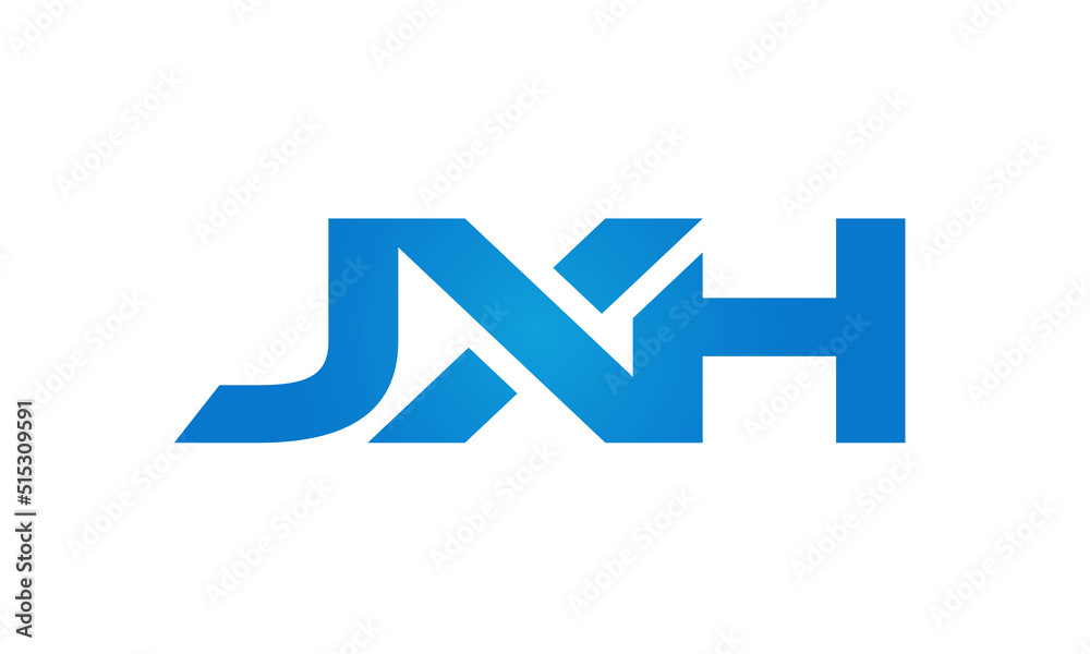 Connected JXH Letters logo Design Linked Chain logo Concept Connected JXH Letters logo Design Linked Chain logo Concept