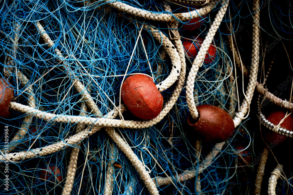 Close-up of old fishing net Close-up of old fishing net