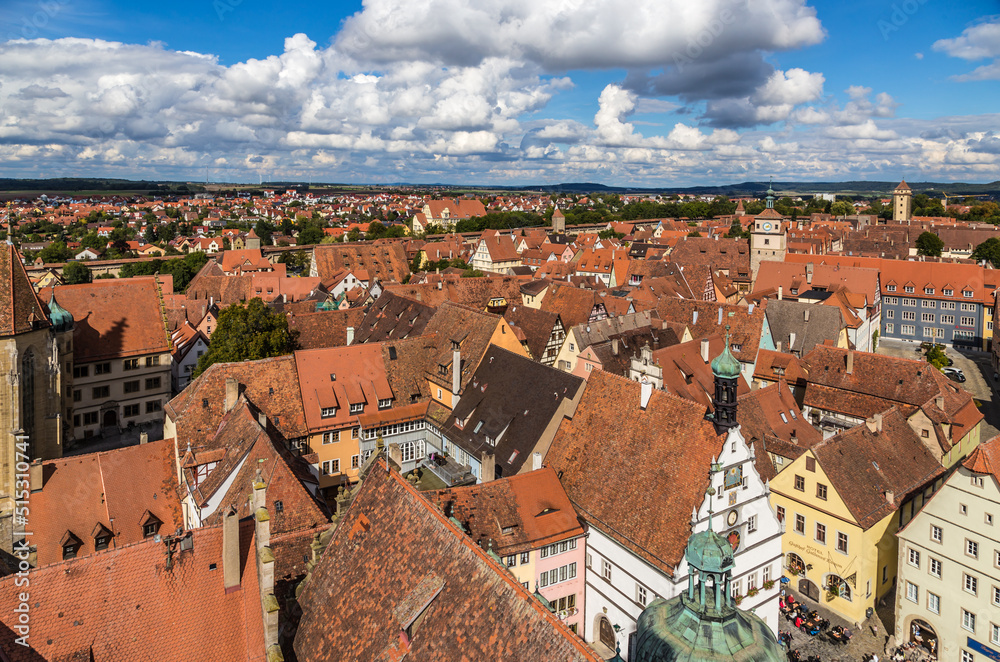 Rothenburg ob der Tauber, Germany. Scenic view of the city from above