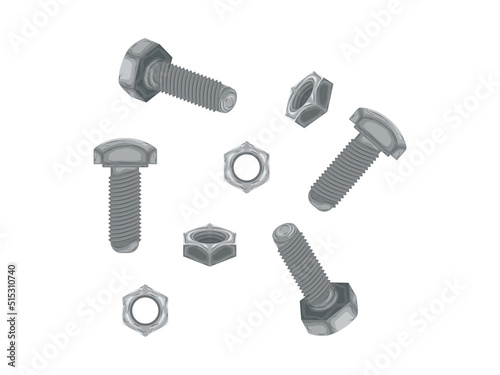 Engineers day stainless bolt tools element vector engineering equipment illustration labor day part