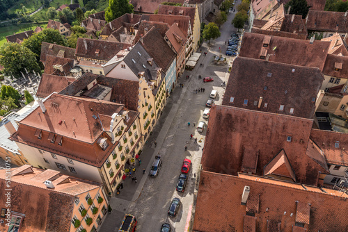 Rothenburg ob der Tauber, Germany. View of Herrngasse from above