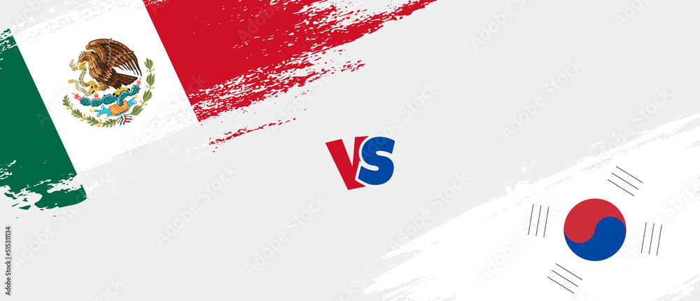 Creative Mexico Vs South Korea Brush Flag Illustration Artistic Brush creative-mexico-vs-south-korea-brush-flag-illustration-artistic-brush