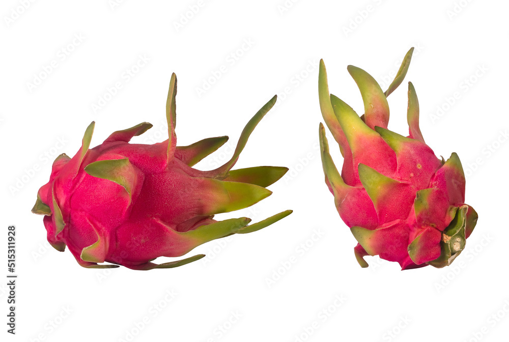 Dragons fruit isolated set on white background, clipping path. Dragons fruit isolated set on white background, clipping path.