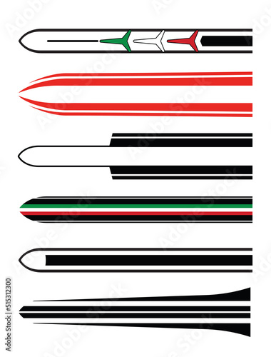 Car hood, bonnet decals in vector format