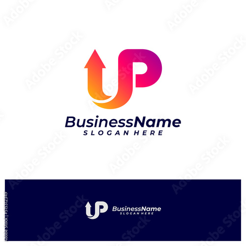 Letter UP Logo Design Template. Initial UP logo concept vector. Creative Icon Symbol