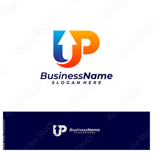 Letter UP Logo Design Template. Initial UP logo concept vector. Creative Icon Symbol