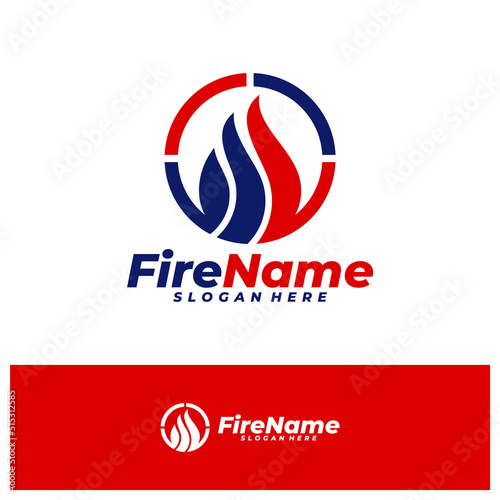 Free Download Fire Logo Design Template. Circle Fire logo concept vector. Creative Icon Symbol - GFXLoad