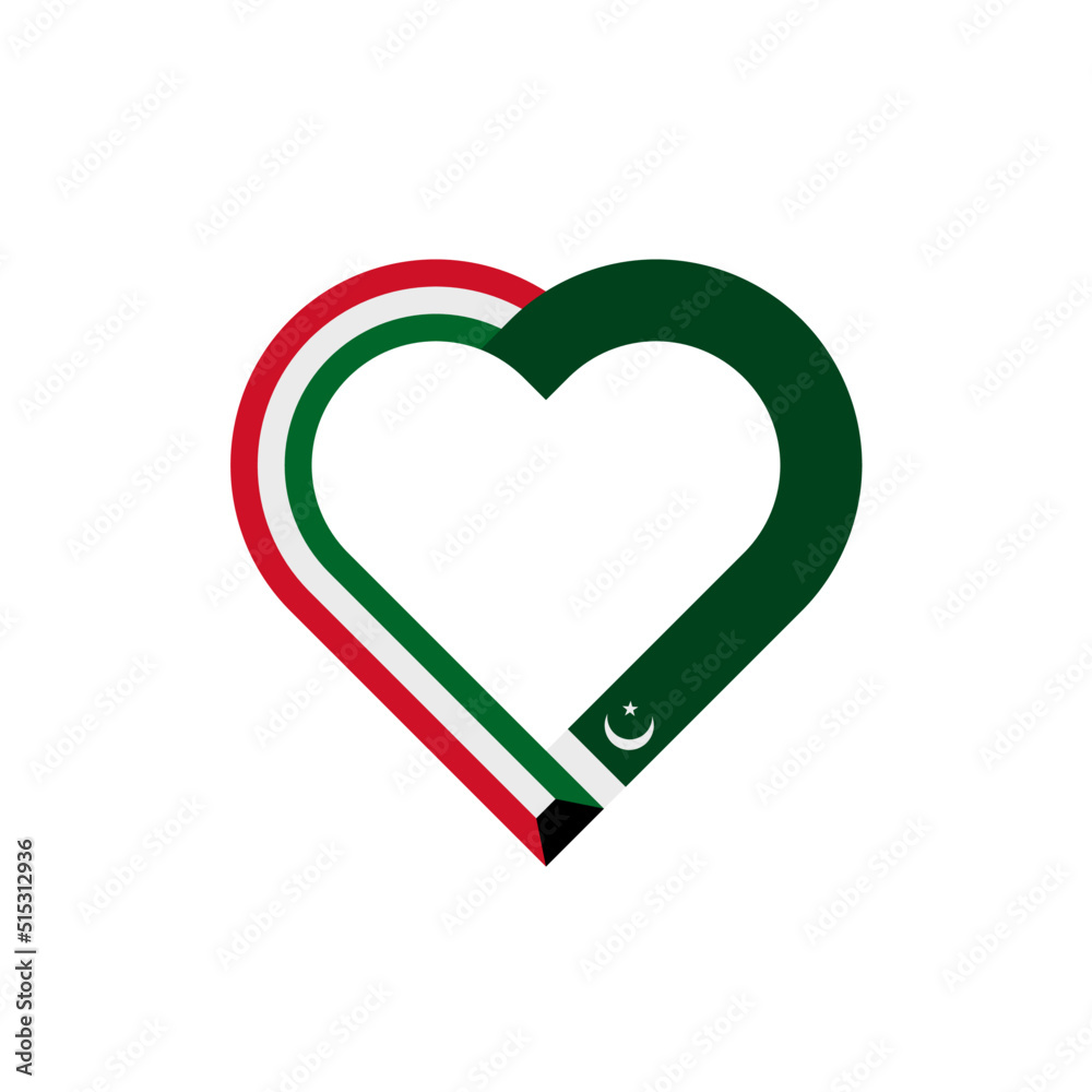 unity concept. heart ribbon icon of kuwait and pakistan flags. vector illustration isolated on white background unity concept. heart ribbon icon of kuwait and pakistan flags. vector illustration isolated on white background