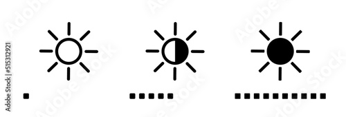 Bright vector icon. Contrast icon. Screen contrast level. Day and night, dark and light modes. Day night switch. Vector graphic.