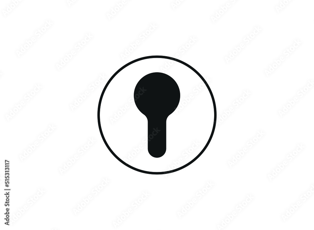 Black keyhole on white background. Mysterious door lock. Vector. eps 10. Black keyhole on white background. Mysterious door lock. Vector. eps 10.