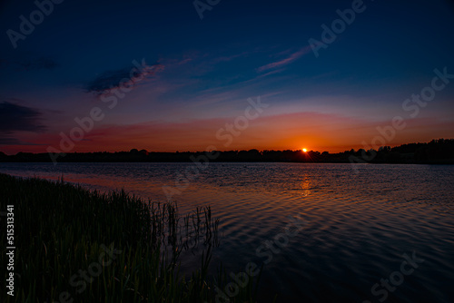 sunset over the lake