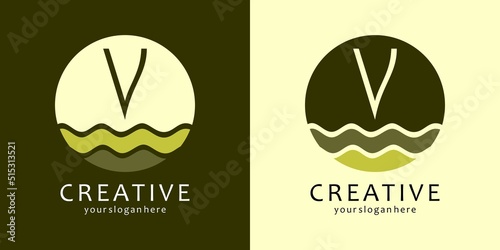 Wave Logo Design with Letter V