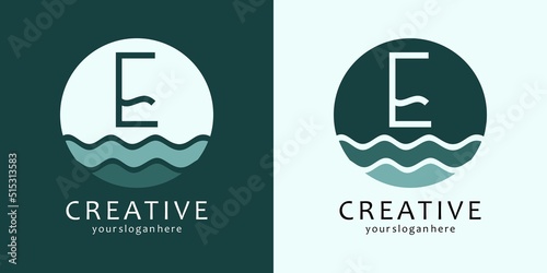 Wave Logo Design with Letter E