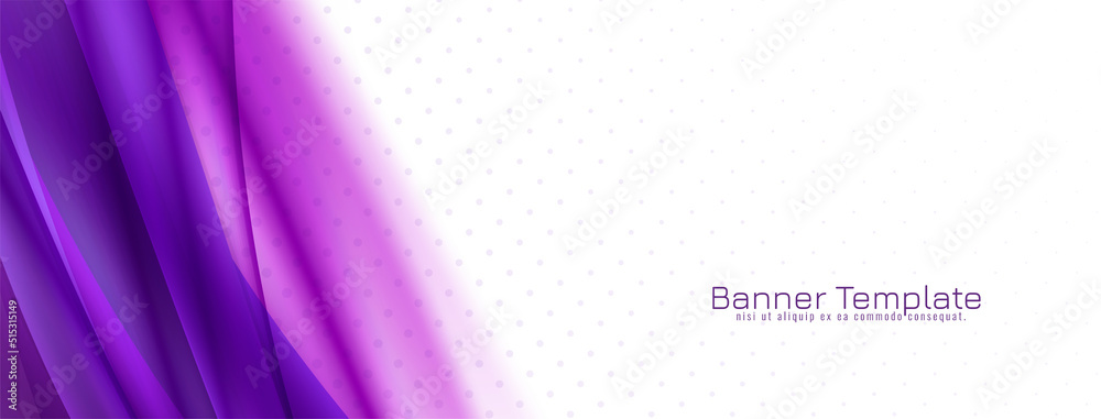 Modern violet color wave style elegant banner design Modern violet color wave style elegant banner design