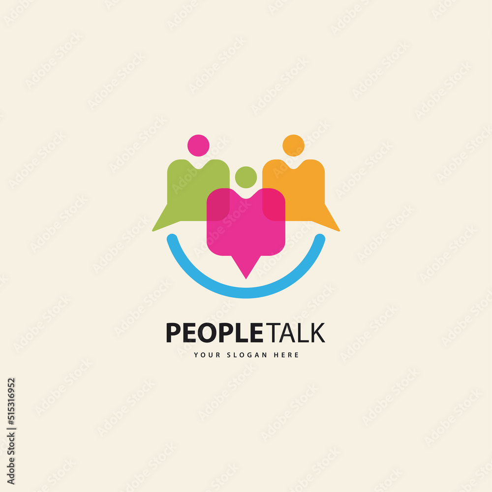 People or human unity chat bubble icon logo design People or human unity chat bubble icon logo design