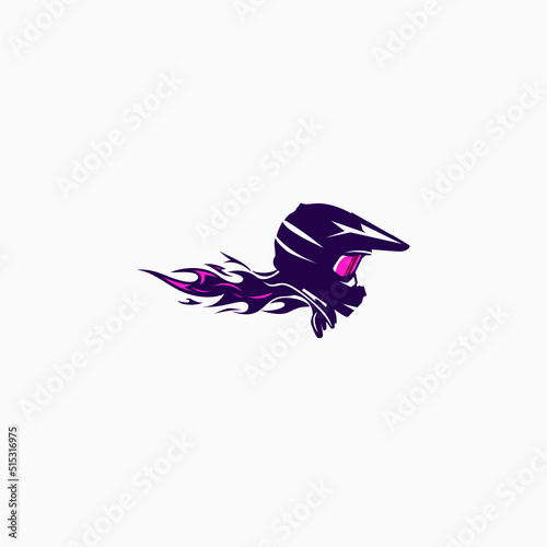 Girl helmet vector illustration, motocross helmet