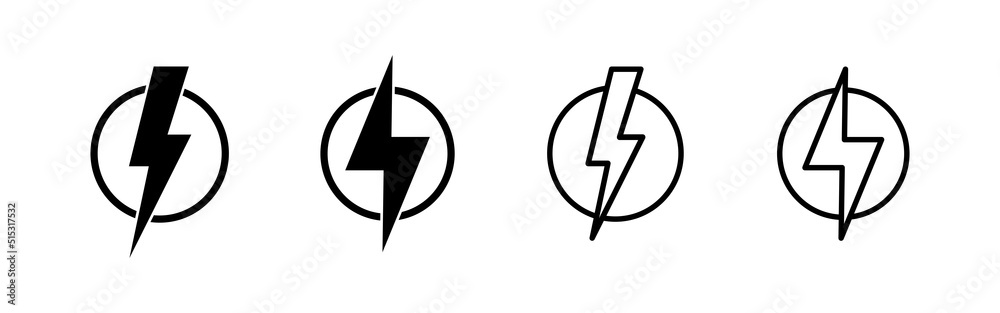 Lightning icon vector. electric sign and symbol. power icon. energy sign Lightning icon vector. electric sign and symbol. power icon. energy sign