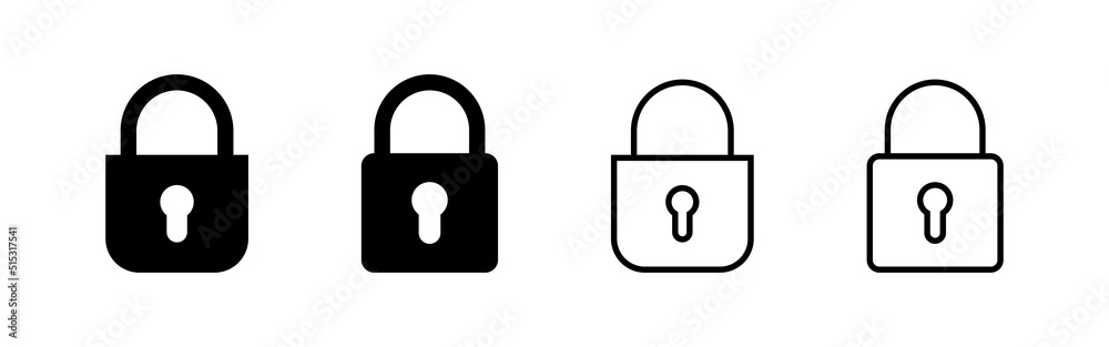 Lock icon vector. Padlock sign and symbol. Encryption icon. Security symbol Lock icon vector. Padlock sign and symbol. Encryption icon. Security symbol