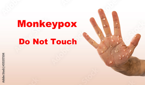 monkey flower don't touch me lettering. not to touch to avoid virus.