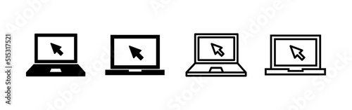 Laptop icon vector. computer sign and symbol