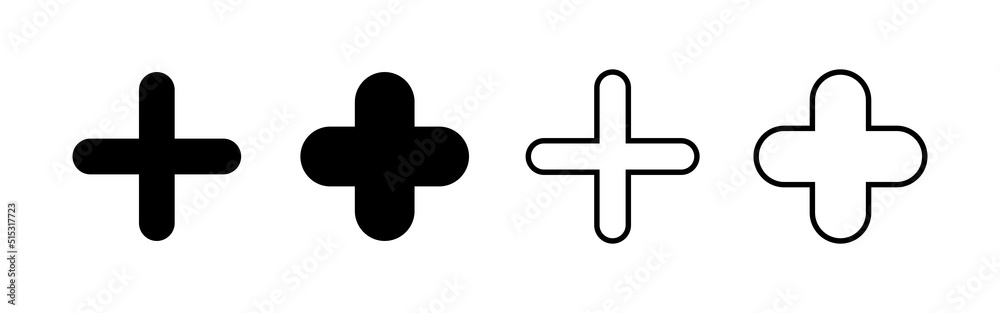 Plus icon vector. Add plus sign and symbol Plus icon vector. Add plus sign and symbol