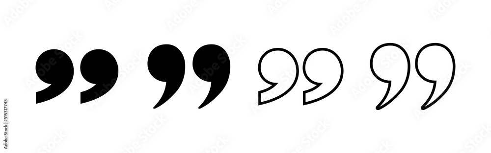 Quote icon vector. Quotation mark sign and symbol Quote icon vector. Quotation mark sign and symbol