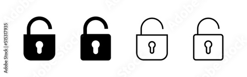 Unlock icon vector. Unlock sign and symbol. unlocked padlock icon