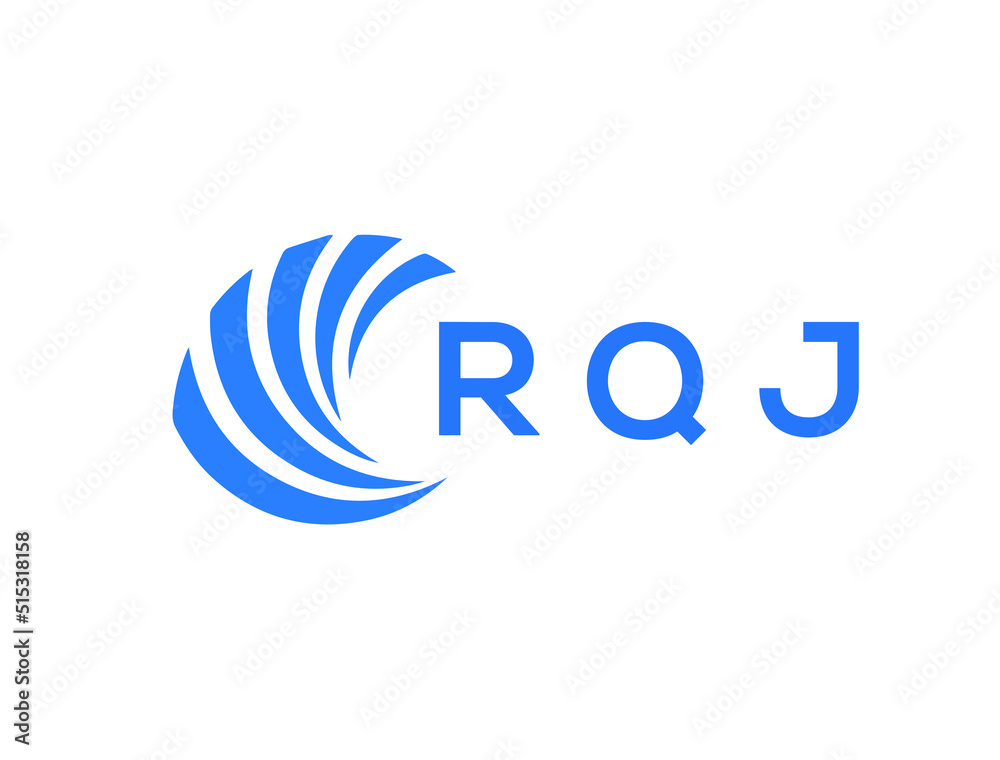 RQJ Flat accounting logo design on white background. RQJ creative initials Growth graph letter logo concept. RQJ business finance logo design.
