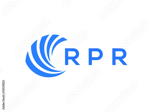 RPR Flat accounting logo design on white background. RPR creative initials Growth graph letter logo concept. RPR business finance logo design.
 photo