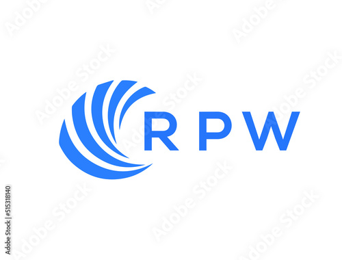 RPW Flat accounting logo design on white background. RPW creative initials Growth graph letter logo concept. RPW business finance logo design.
 photo