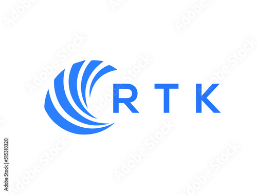 RTK Flat accounting logo design on white background. RTK creative initials Growth graph letter logo concept. RTK business finance logo design.
 photo