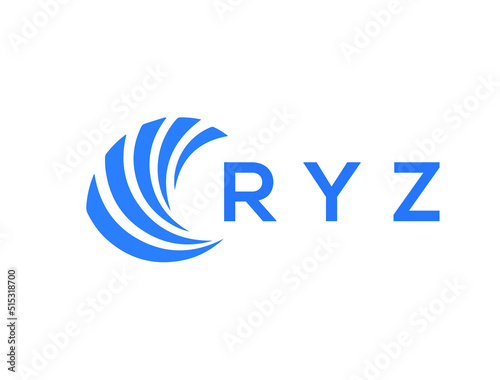 RYZ Flat accounting logo design on white background. RYZ creative initials Growth graph letter logo concept. RYZ business finance logo design. 