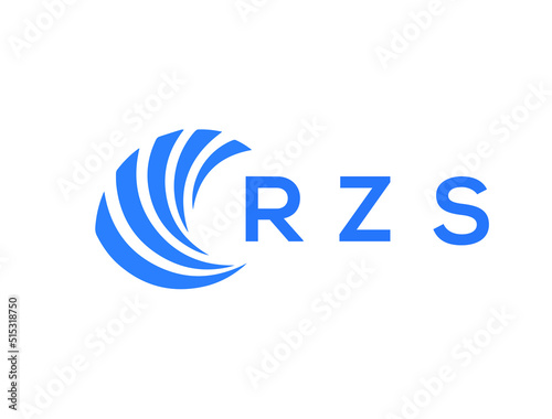 RZS Flat accounting logo design on white background. RZS creative initials Growth graph letter logo concept. RZS business finance logo design.
 photo