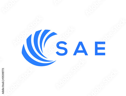 SAE Flat accounting logo design on white background. SAE creative initials Growth graph letter logo concept. SAE business finance logo design.

